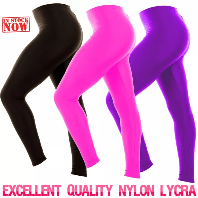 Leggings Bambini Lucenti Senza Piedi Ginnastica Balletto Danza Nylon Lycra Bambini