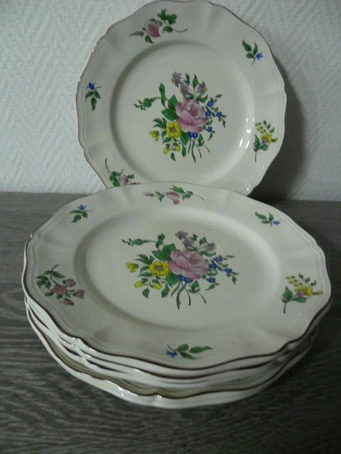 Saucière Ronde Ancienne KG Lunéville - Décor Floral - Porcelaine Française