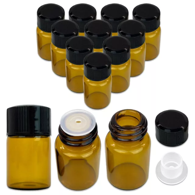 12 Pieces 2ML Essential Oil Perfume Small Sample Glass Vials Bottles Containers