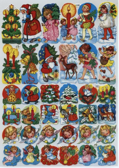 # GLANZBILDER  # EF 7150, 36 tolle Weihnachtsbilder Motiv 50er Jahre, Basteln !