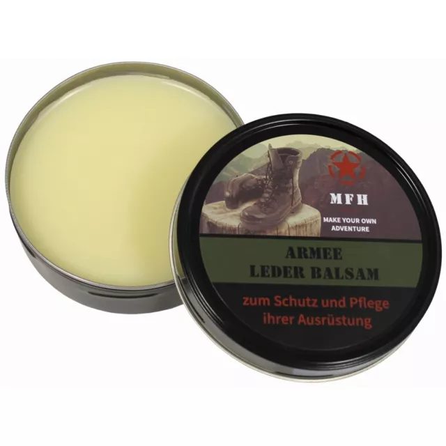 MFH Lederbalsam Army farblos 150 ml Dose Lederpflege Armee Schuhpflege NEU