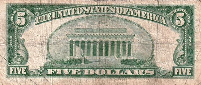 1934 Blue Seal $5 Silver Certificate lot of 4 Circulated Series A C D 9
