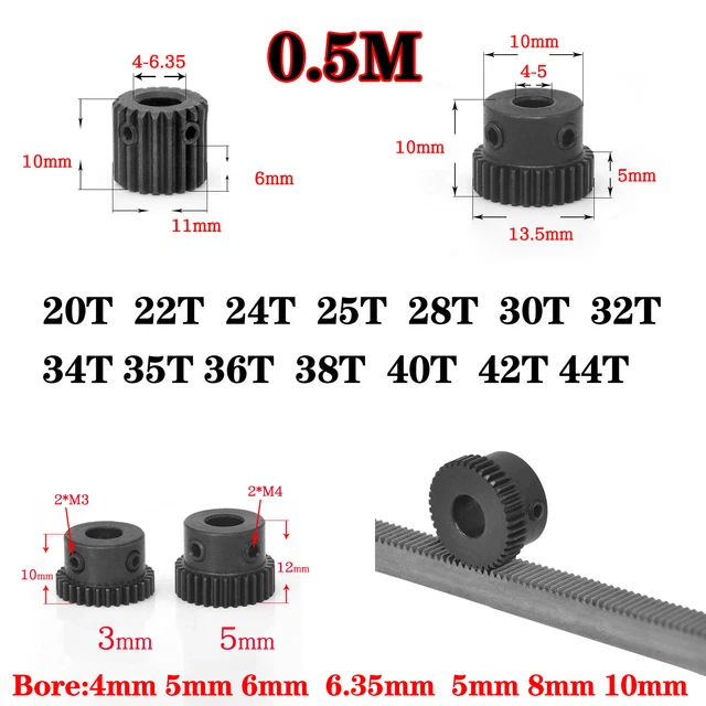Messing Stirnradgetriebe 0,5 Modul 42 Zähne - 22mm Durchmesser Für Präzisionsantriebe