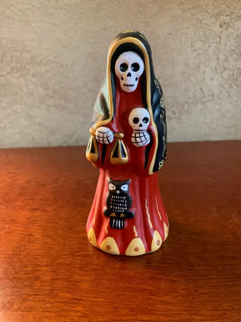 Dia De Los Muertos Figurine Death Skull Day Of The Dead Ceramic Halloween - Peru