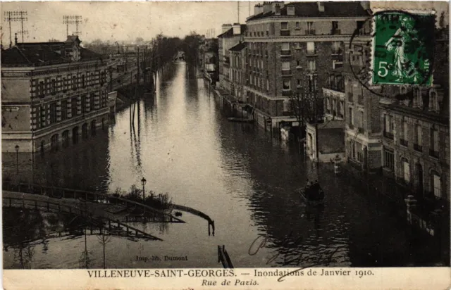 CPA Villeneuve-Saint-Georges - Floodations de January 1910 Rue de Paris (259994)