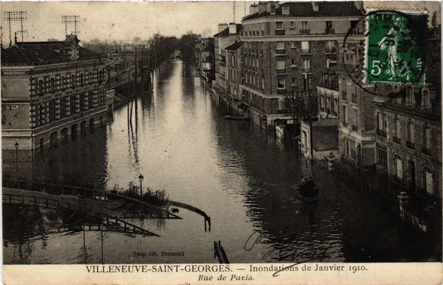 CPA Villeneuve-Saint-Georges - Inondations de Janvier 1910 Rue de Paris (259994)