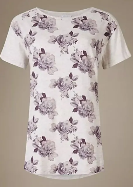 M&S Collection Floral Pyjama Top Size 10 BRAND NEW RRP £14