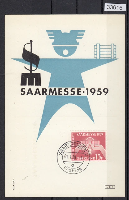 Saarland 1957 Mi. Nr. 447 MK  (OPD)  Maximumkarte  Ersttag