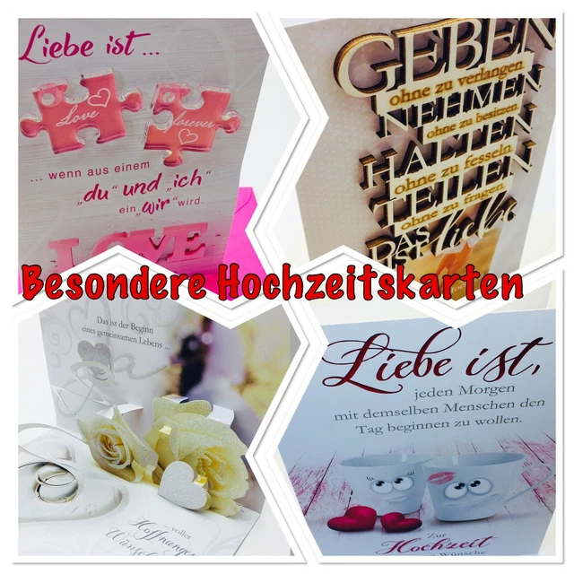 BESONDERE GLÜCKWUNSCHKARTE ZUR Hochzeit Hochzeitskarte Karte mit Spruch