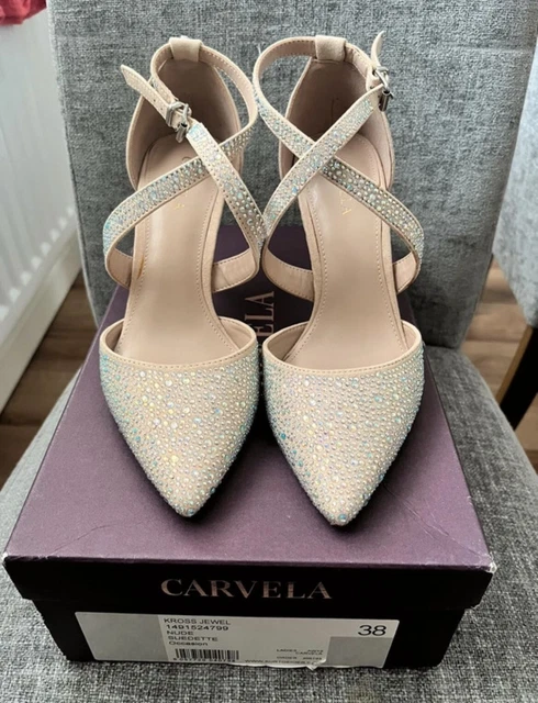 CARVELA KROSS JEWEL Nude blush Pink Suedette Occasion Shoes Size 5