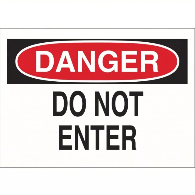 10 Pack Brady DANGER DO NOT ENTER Sign Plastic 7” H 10” L 22433