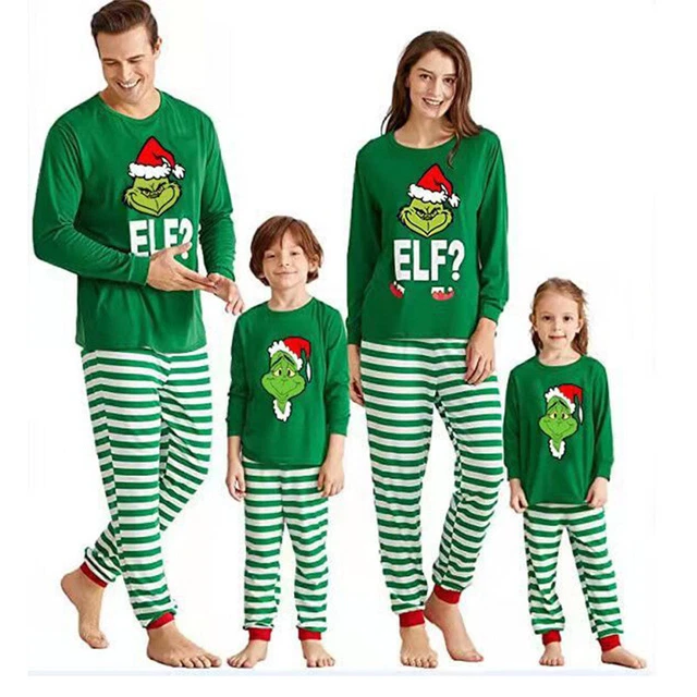 Pigiama di Natale The Grinch donna uomo bambini set famiglia natale genitore-figlio
