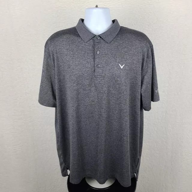 Callaway Polo Shirt Mens Size XL Dark Gray Opti Dri Golf Short Sleeve