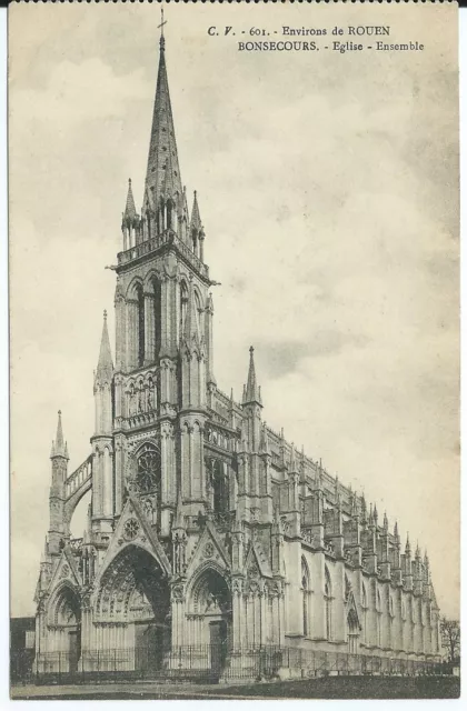Cpa- 76 - Approx. de Rouen - Bonsecour - Church - Set