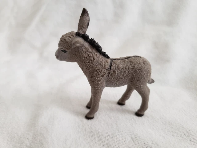 Schleich Donkey Foal Baby striped Retired 2013 mule figurine animal farm life