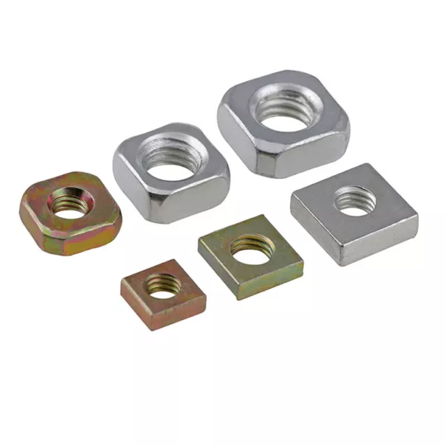 Square Nuts To Fit Metric Bolts & Screw Steel Color Zinc Plated M3 M4 M5 M6 M8