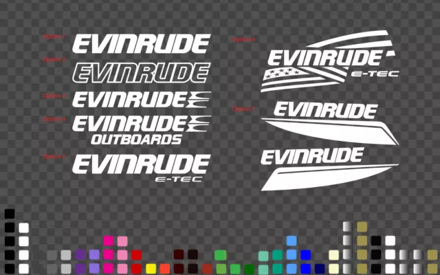 Evinrude Outboard E-TEC Boat Motor Decal sticker Window 5~80cm long