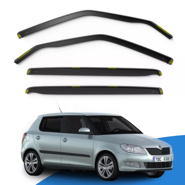 SKODA FABIA MK2 2007-2014 5 Door Hatchback Wind Deflectors 4pc Edgevisors Tinted