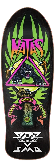 SANTA CRUZ NATAS Kaupas Skateboard Skate Deck Grey Dip W/ Metallic 