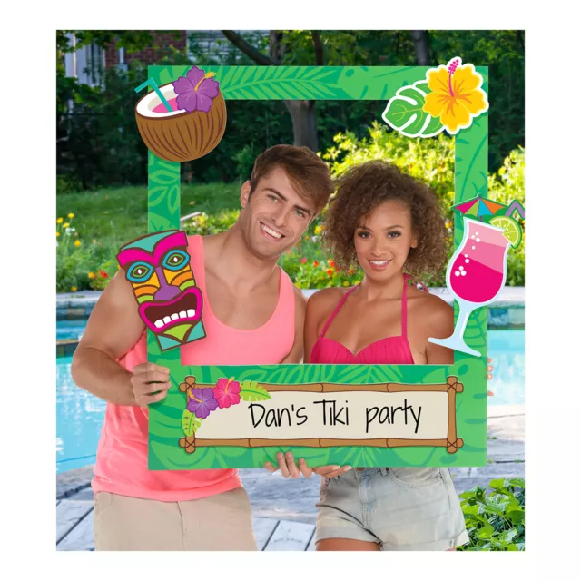 Hawaiian Tiki Bar Party Selfie Scene Photo Prop Party Photo Fun to Personalise