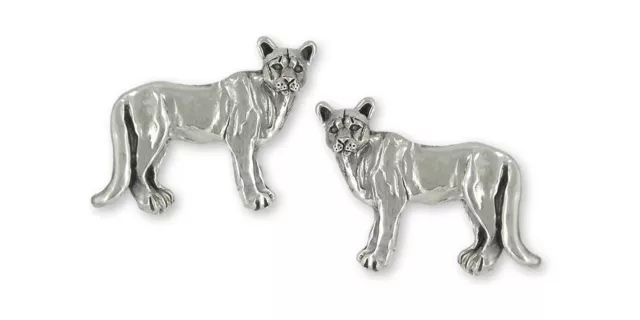 Cougar Jewelry Sterling Silver Handmade Mountain Lion Cufflinks  COU1-CL