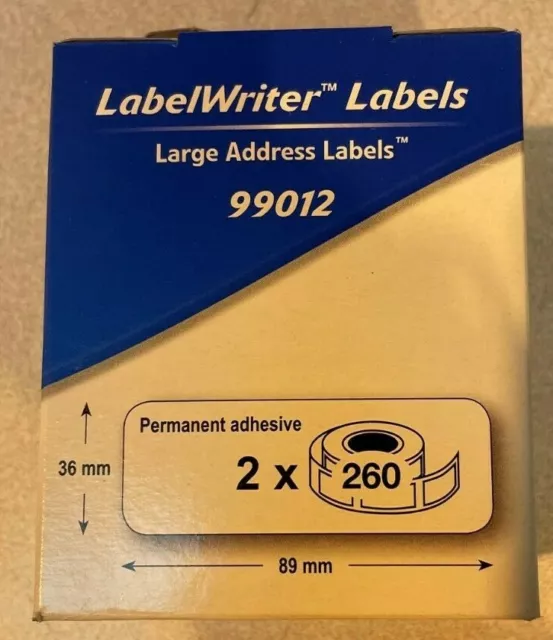 Dymo 99012 LabelWriter Large Address Labels 36 x 89mm White