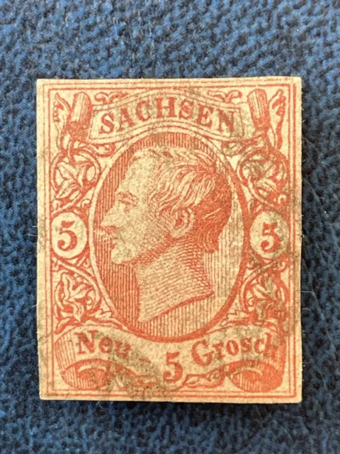 AD Sachsen 12 A Gestempelt KW €80,00 Vollrandig Schöne Briefmarke !