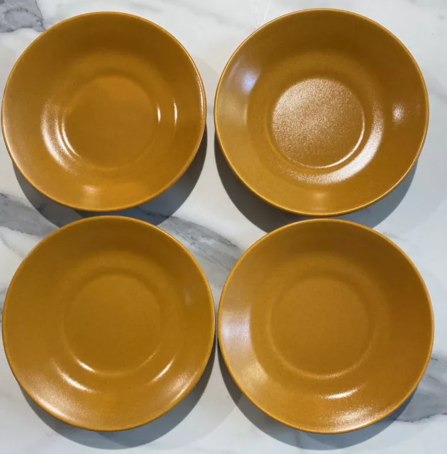 Vintage Retro  Saucers  ~ Orange / Tan x4