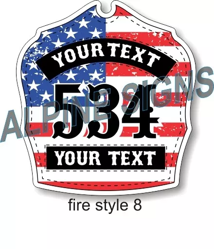 Fire Firefighter Engineer Helmet Shield sticker - Style 8 - Custom just for You!