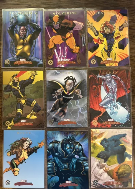 2007 Marvel Masterpieces (SkyBox) Complete Set of 9 X-MEN Cards (X1-X9)