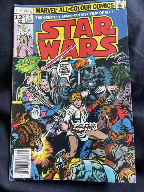 Star Wars #2 Marvel Comic Book 1977 Battle Cover 12p Price August 1977