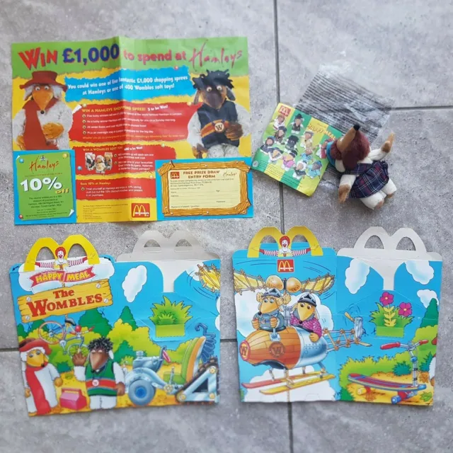 Wombles: McDonald's Cairngorm MacWomble 1999 Happy Meal toy, boxes and trayliner