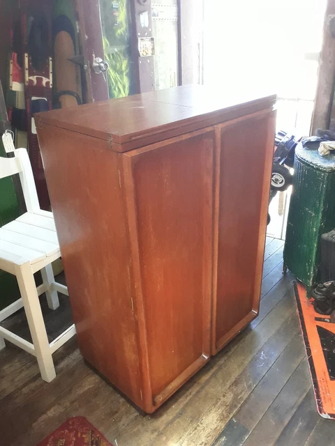 TEAK CHISWELL MID Century Modern Mcm Cocktail Dry Bar Cabinet Unit