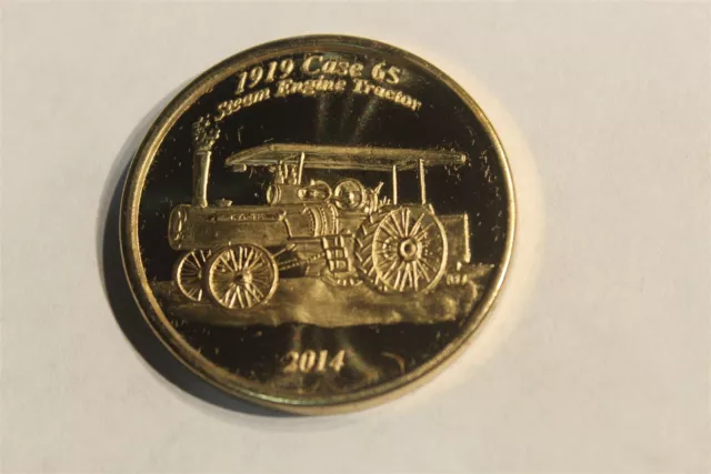 1919 Case 65 Steam Engine Tractor 2014 San Jose Coin Club Medal Bronze 39Mm Pl