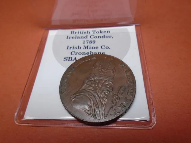 1789 British Token Ireland Cronebane Associated Irish Mine Co Half Penny