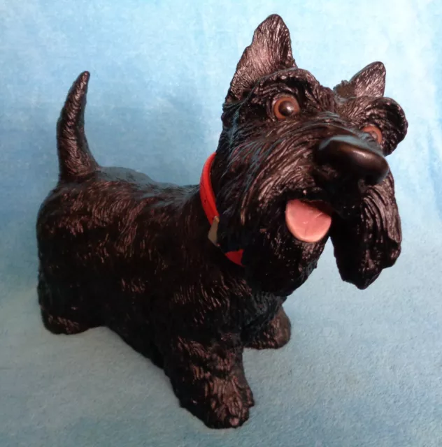 Rare Usa Large Life Like Art Resin Scottish Terrier Dog Figurine Statue Black