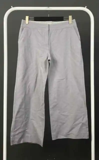ARMANI COLLEZIONI Grey Wide Leg Straight Croppe Pants Lino-Flex Size 46