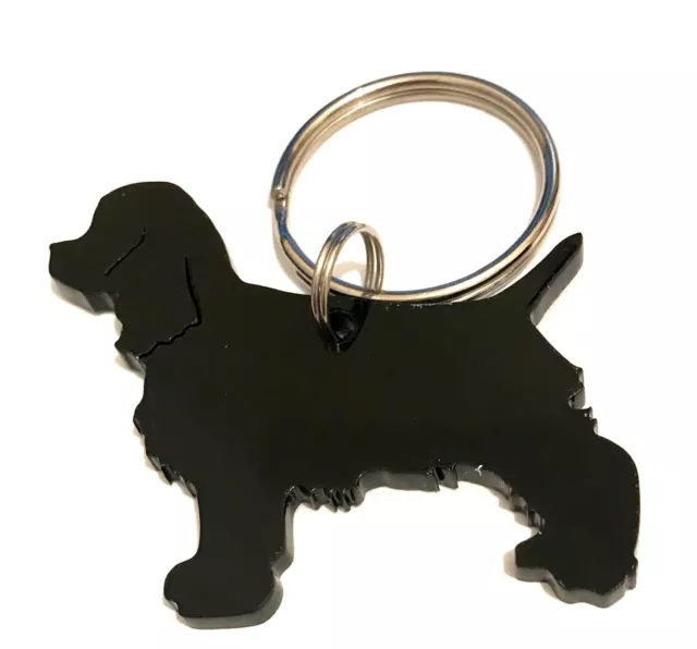 Cocker Spaniel Cocker Cane Portachiavi Borsa Ciondolo Regalo IN Nero