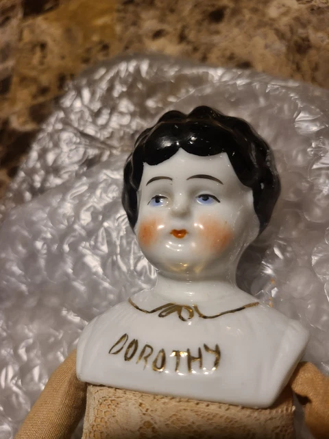 Antique 12 in. Bisque Doll Cloth Body Porcelain Limbs & Head  DOROTHY 13