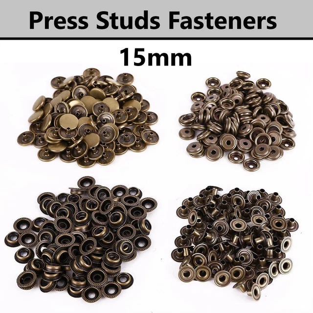 15mm Resistente Grande Bottoni Automatici 4 Parte Fai Pelle Craft Borse Bronzo