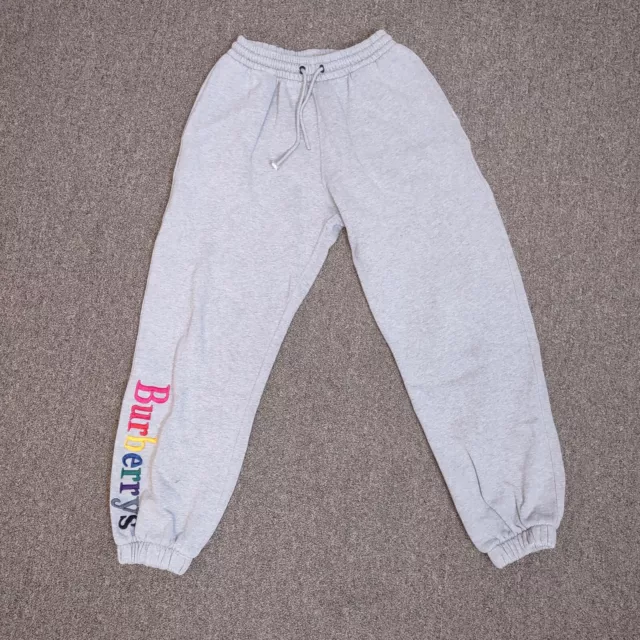 Burberry Rainbow Embroidered Logo Cotton Sweatpants Jogger Pants Grey Men's XS