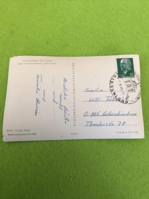 DDR Postkarte Ansichtskarte mit 10 Pfennig Briefmarke grün Walter Ulbricht 1965