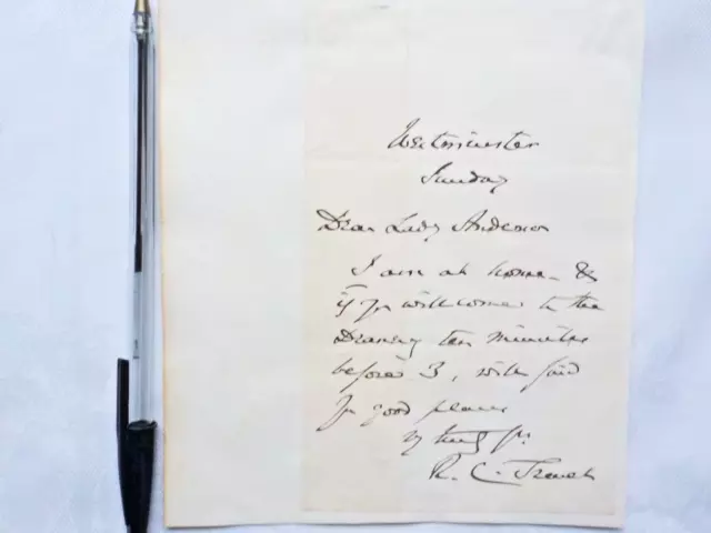 Richard Trench, Dean of Westminster & Archbishop of Dublin, Signed Letter