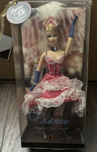 France Dolls Of The World Pink Label Barbie NIB N4972 50th Anniversary