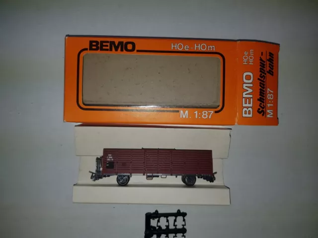 BEMO 2251 SCALA H0m 1/87 CARRO A SPONDE ALTE A 2 ASSI RhB RETICA MARRONE