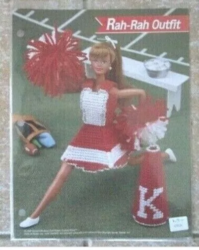 Conjunto Rah-Rah se adapta a muñeca Barbie patrón de lona de plástico Annie folleto L9FF