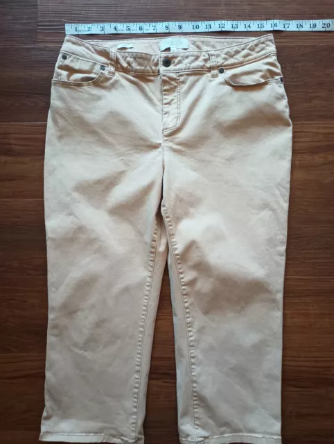 Talbots Curvy Stretch Tan Khaki Capri Pants Women's Size 12 Petite