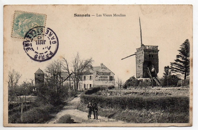 Theme MILL windmills CANOIS CPA 95les old mills restaurant