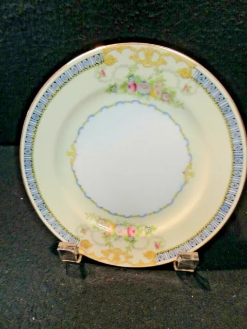 Meito China Japan Bread & Butter Dessert Plate Gold Trim Floral Spray Pattern