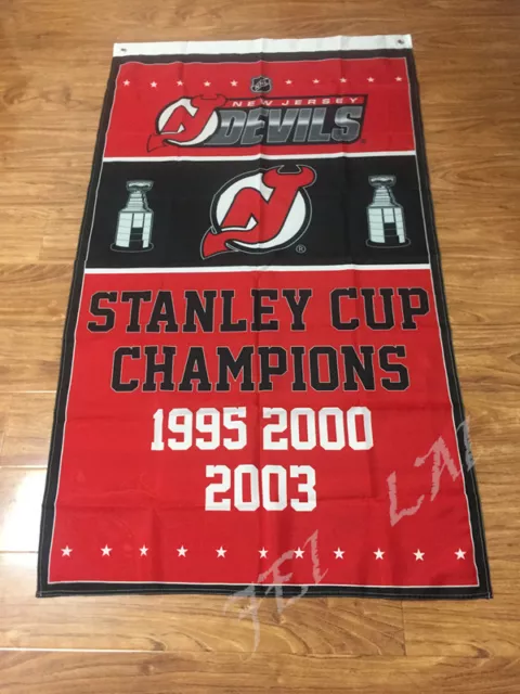 New Jersey Devils NHL Stanley Cup Champions 3 Banners/Flags Set 2’ x 3’